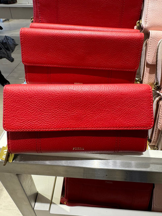 Fossil Jori Flap Clutch In Red (Pre-Order)