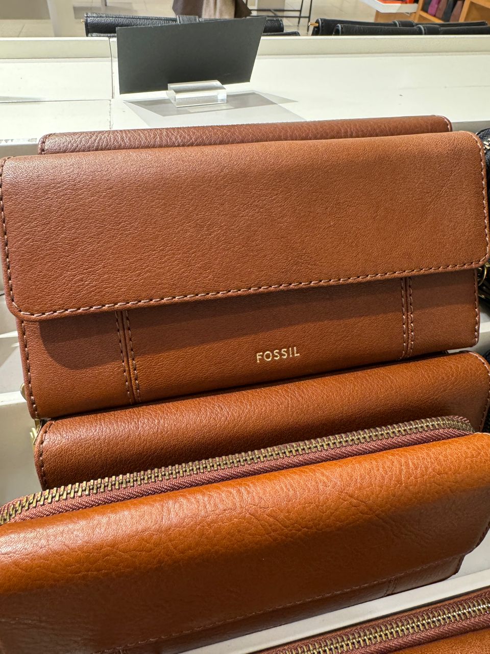 Fossil Flap Wallet In Medium Brown