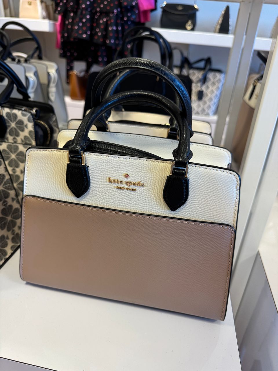 Kate Spade Madison Colorblock Saffiano Leather Small Satchel In Toasted Hazelnut Multi (Pre-Order)