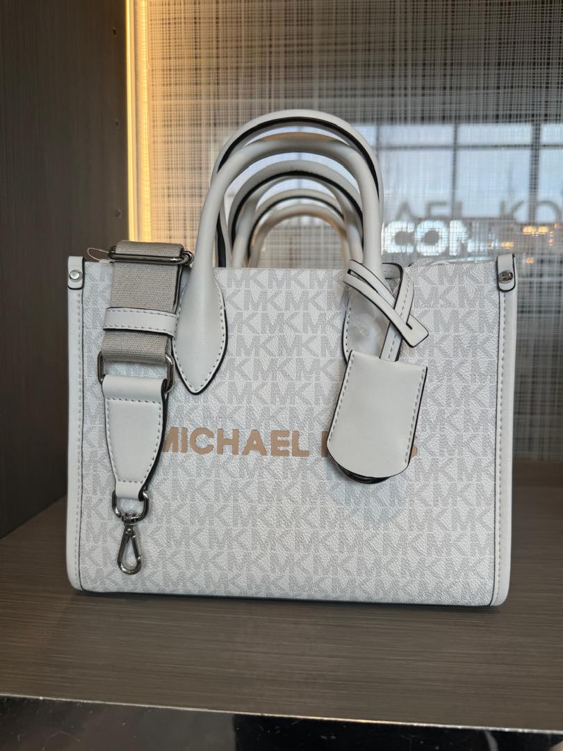 Michael Kors Mirella Small Signature Logo Tote In Optic White (Pre-Order)