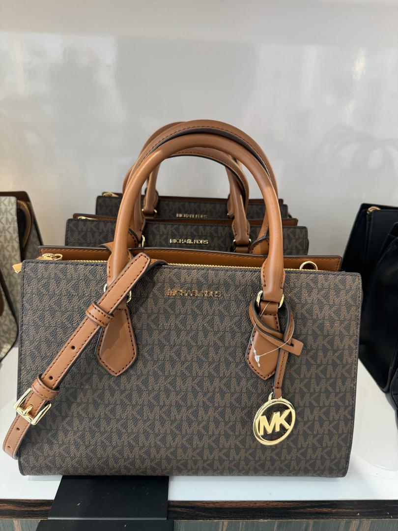 Michael Kors Sheila Medium Satchel In Monogram Brown (Pre-Order)