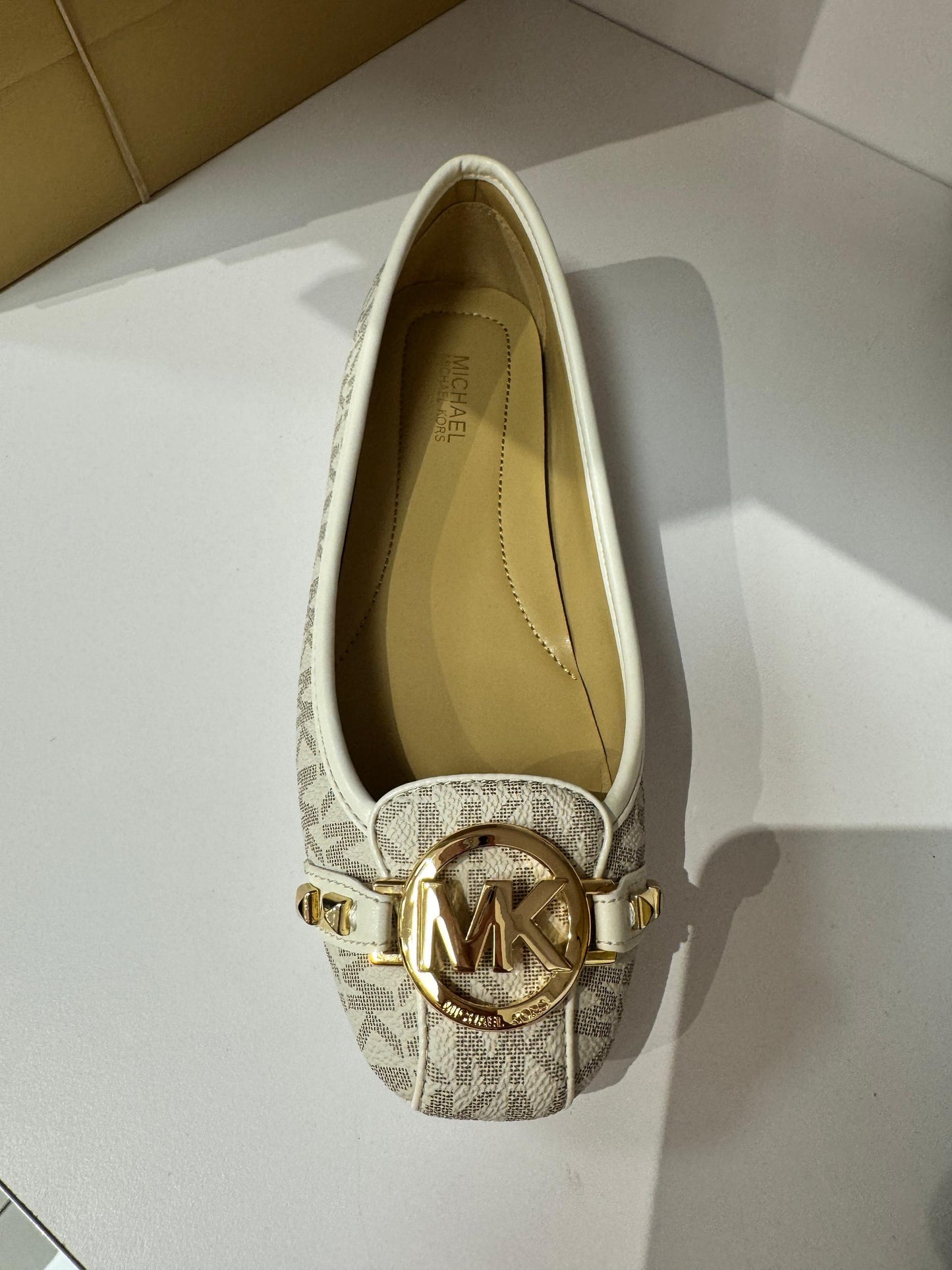 Michael Kors Fulton Studded Logo Moccasin In Vanilla (Pre-Order)