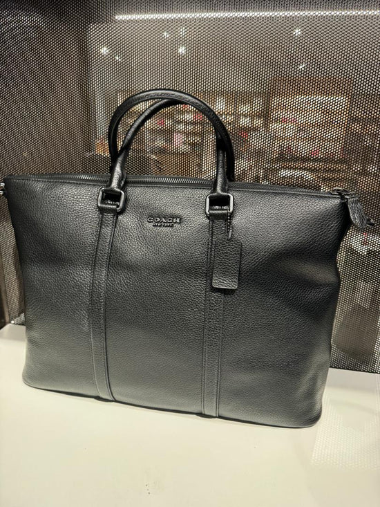 Coach Men Caleb Work Bag In Gunmetal Black (Pre-Order)