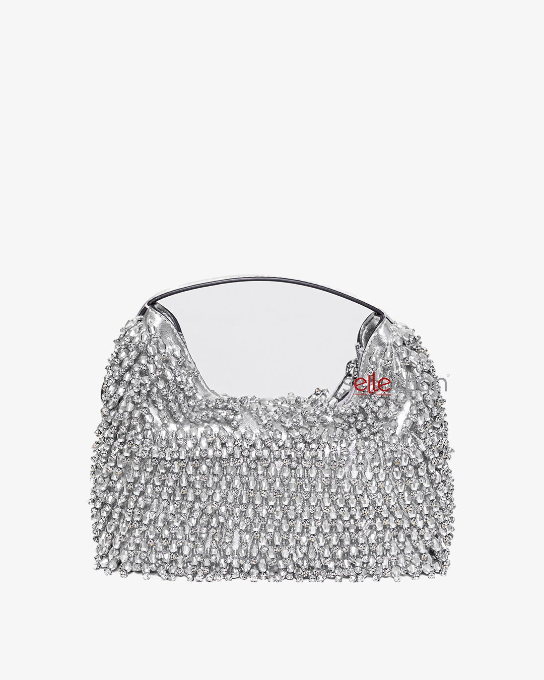 Michael Kors Ember Silver Beaded Small Crossbody With Silver Chain Strap