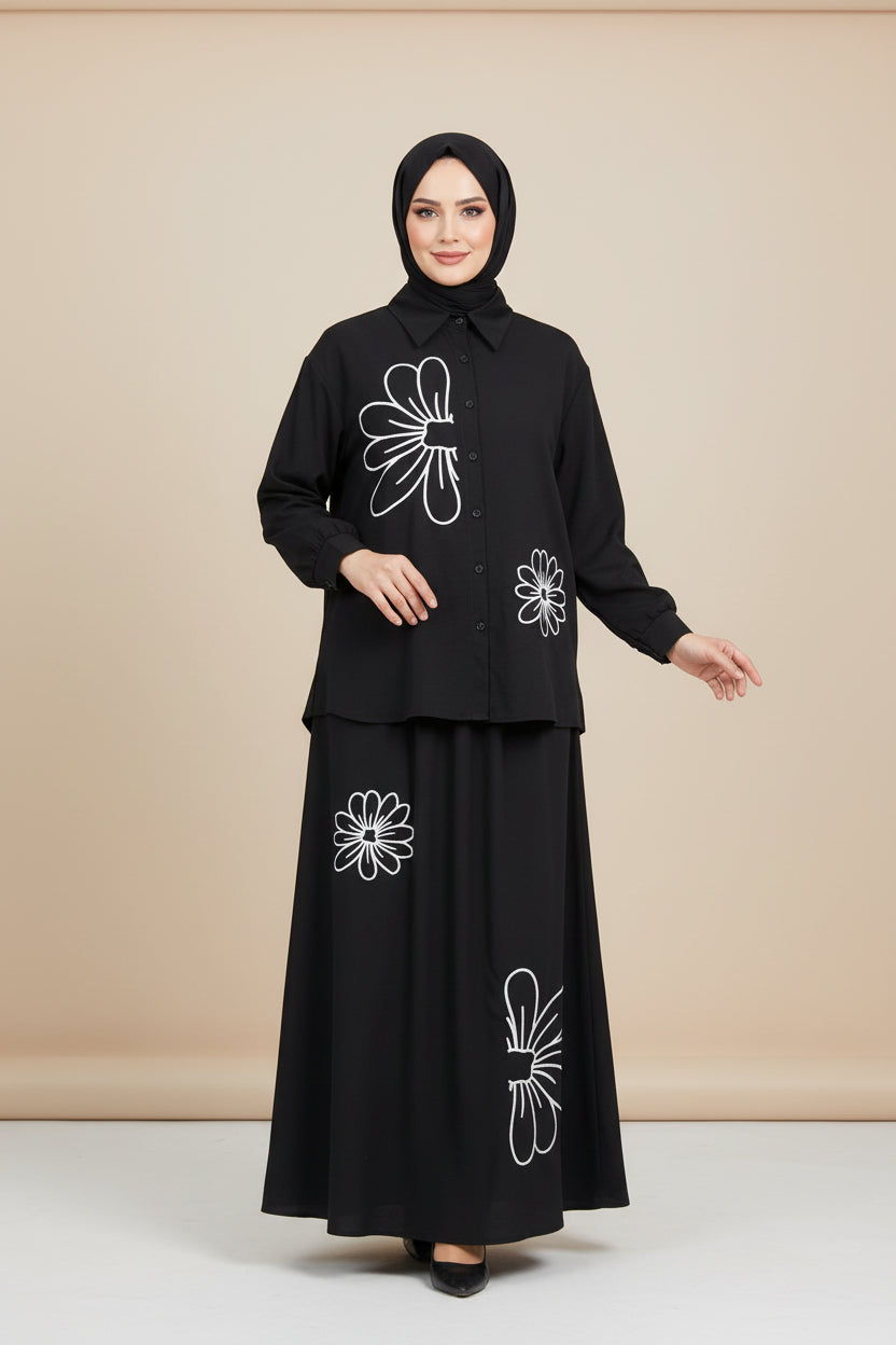 Raffida Camelia Set In Black