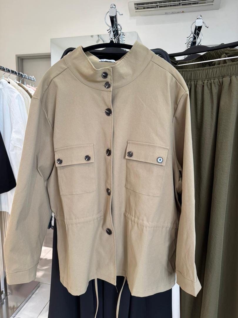 Raffida Lana Utility Oversized Parka In Moss Brown