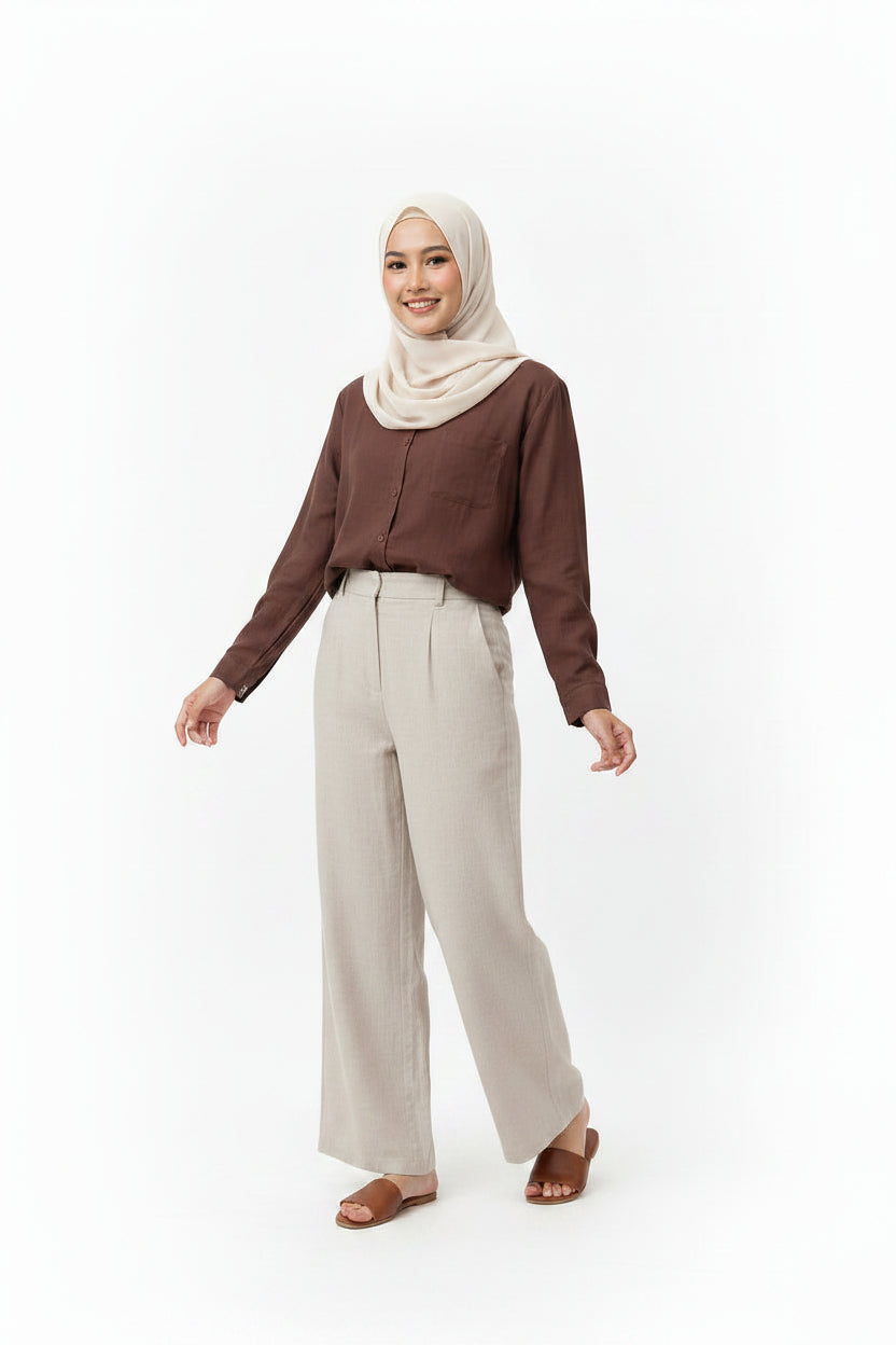 Raffida Jasmine Linen In Mocha