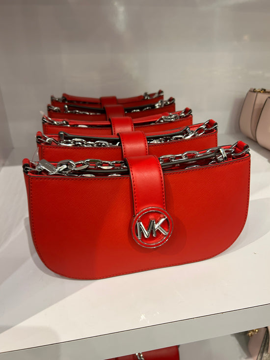 Load image into Gallery viewer, Michael Kors Carmen Small Pouchette In Bright Red (Pre-Order)
