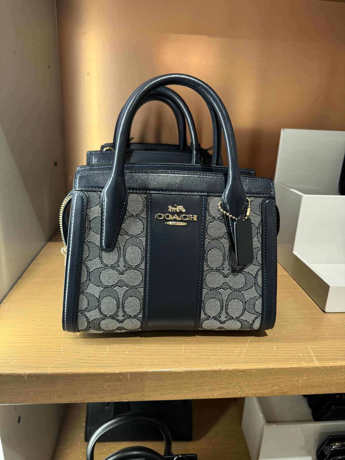 Coach Andrea Carryall Bag In Signature Jacquard Midnight Navy (Pre-Order)