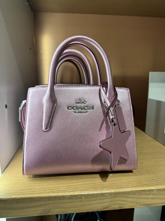 Coach Andrea Carryall In novelty leather Silver Metallic Pink (Pre-Order)