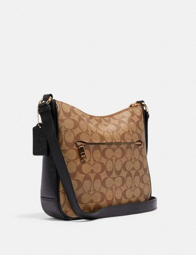 Coach Ellie File Bag In Signature Khaki Black (Pre-Order)