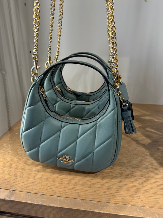 Coach Carmen Mini Crossbody Bag With Quilting In Gold Sage (Pre-Order)