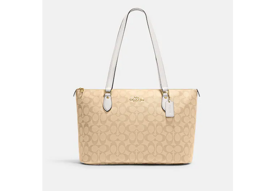 Coach Gallery Tote In Signature Light Khaki Chalk (Pre-Order)