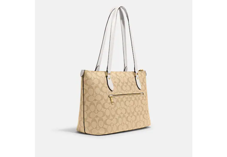 Coach Gallery Tote In Signature Light Khaki Chalk (Pre-Order)