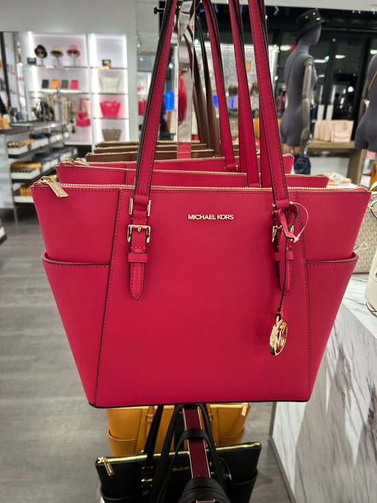Load image into Gallery viewer, Michael Kors Charlotte Large Tote In Carmine Pink (Pre-Order)
