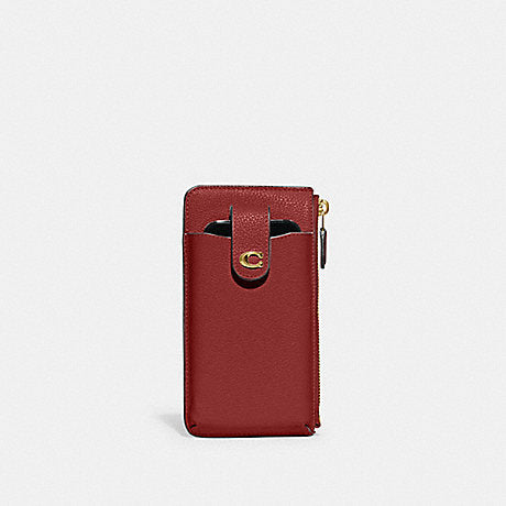 Coach Essential Phone Wallet In Enamel Red