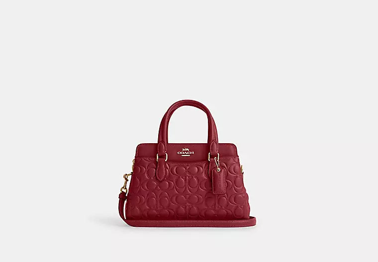 Coach Mini Darcie Carryall With Signature Leather In Cherry (Pre-Order)
