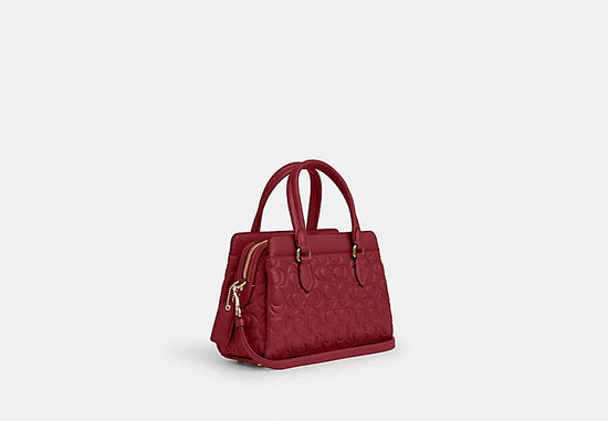 Load image into Gallery viewer, Coach Mini Darcie Carryall With Signature Leather In Cherry (Pre-Order)
