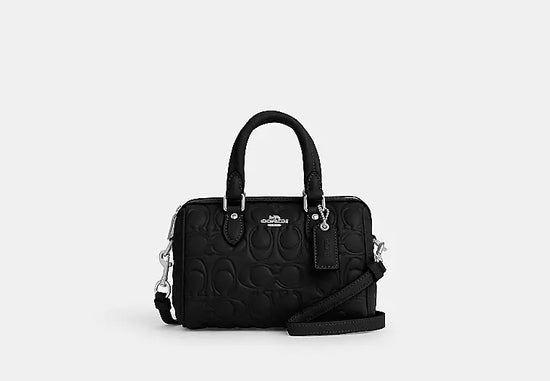 Load image into Gallery viewer, Coach Mini Rowan Satchel With Signature Leather In Black (Pre-Order)
