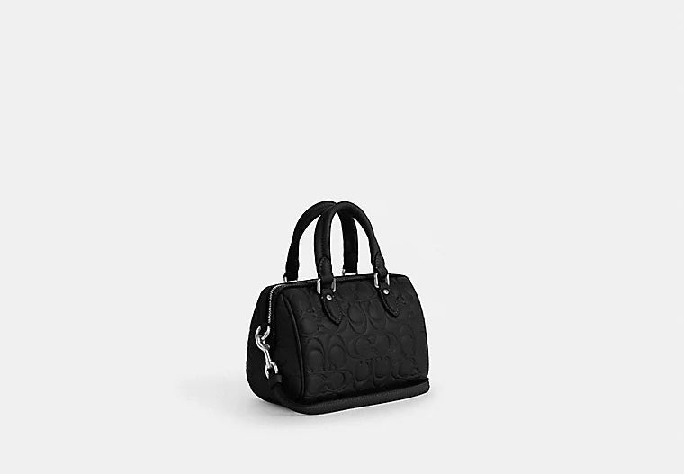Load image into Gallery viewer, Coach Mini Rowan Satchel With Signature Leather In Black (Pre-Order)
