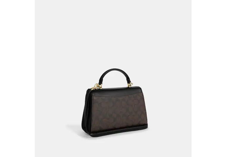 Coach Eliza Top Handle In Signature Brown Black (Pre-Order)