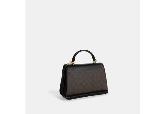 Coach Eliza Top Handle In Signature Walnut Black (Special Pre-Order)