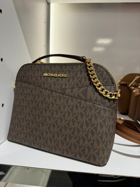 Michael Kors Dome Crossbody In Monogram Brown (Pre-Order)