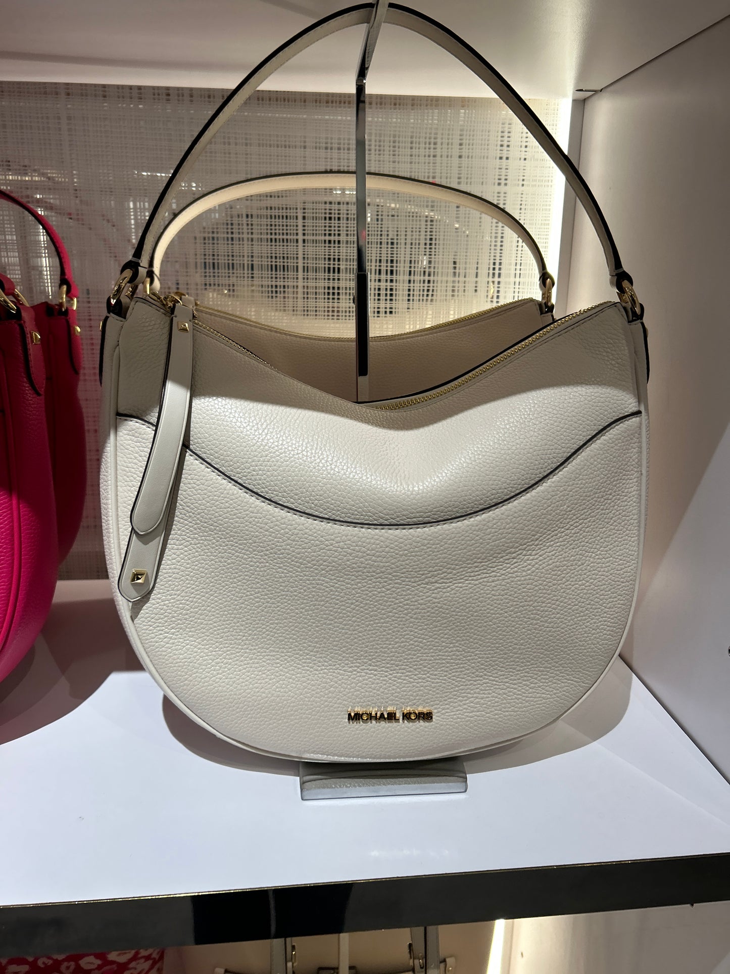 Load image into Gallery viewer, Michael Kors Dover Large Half Moon Crossbody In Lt Cream (Pre-Order)
