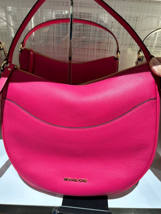 Load image into Gallery viewer, Michael Kors Dover Large Half Moon Crossbody In Electric Pink (Pre-Order)
