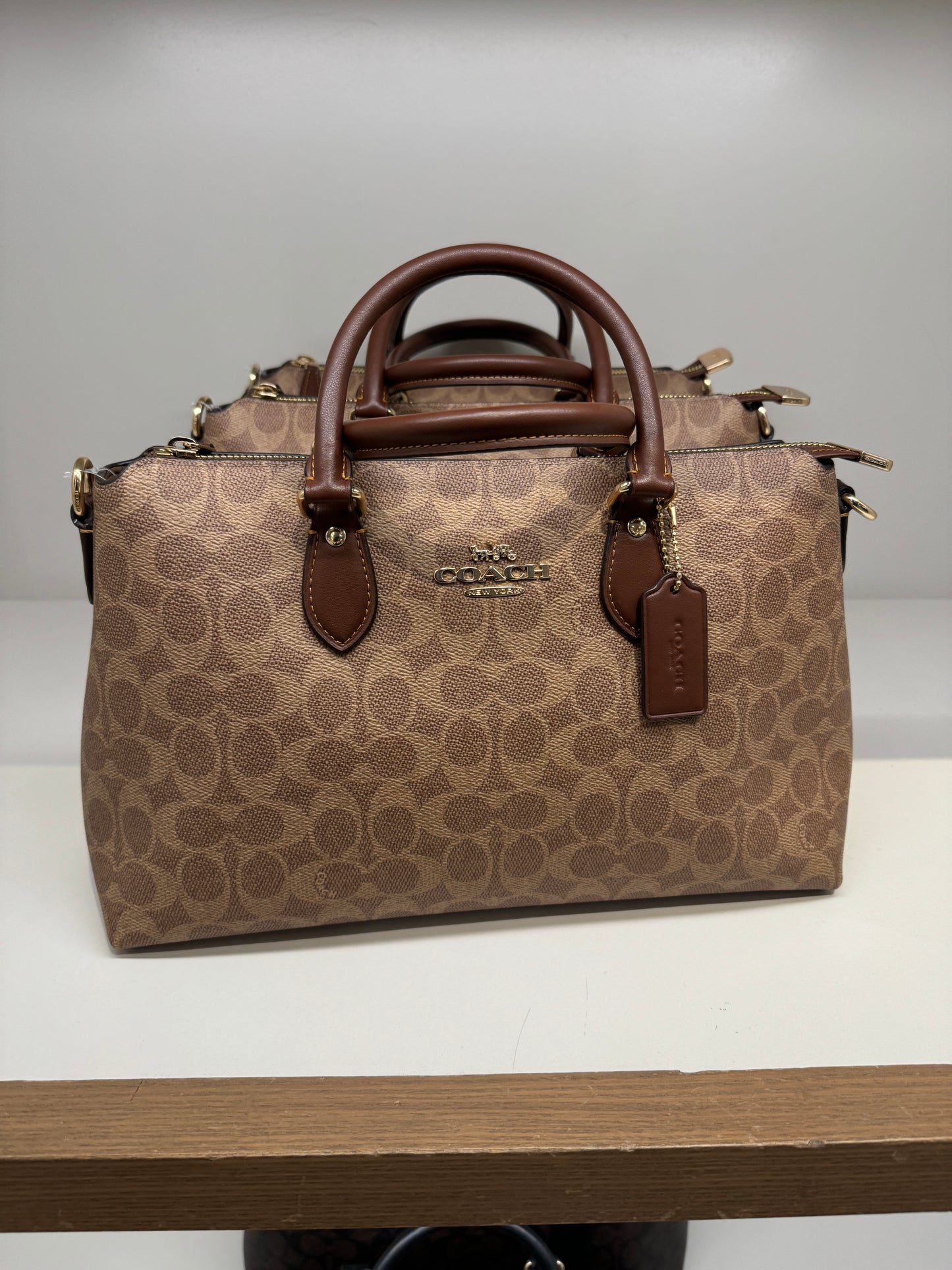 Coach Georgia Satchel In Signature Gold Tan Brown (Pre-Order)