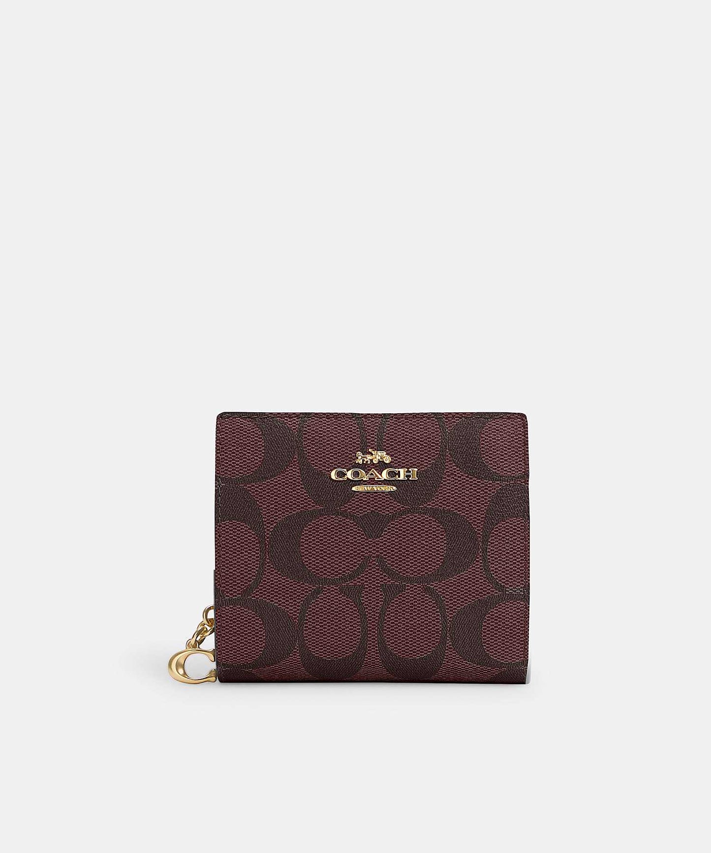 Coach Snap Wallet In Signature Oxblood Multi SELLECTION