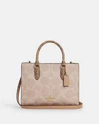 Coach Maggie Small Tote Bag In Blocked Signature Gold Sand Tan (Pre-Order)