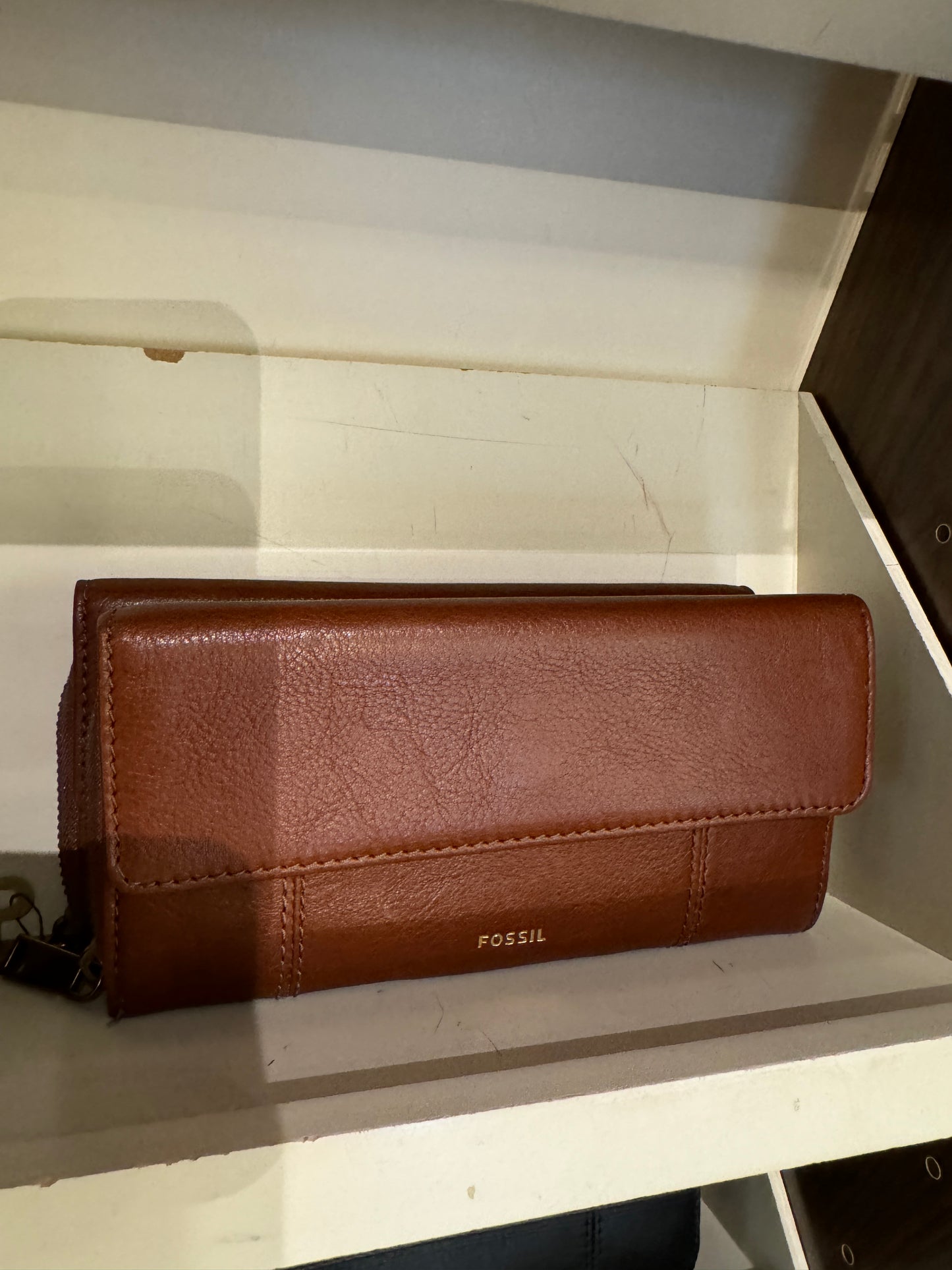 Fossil Flap Wallet In Medium Brown