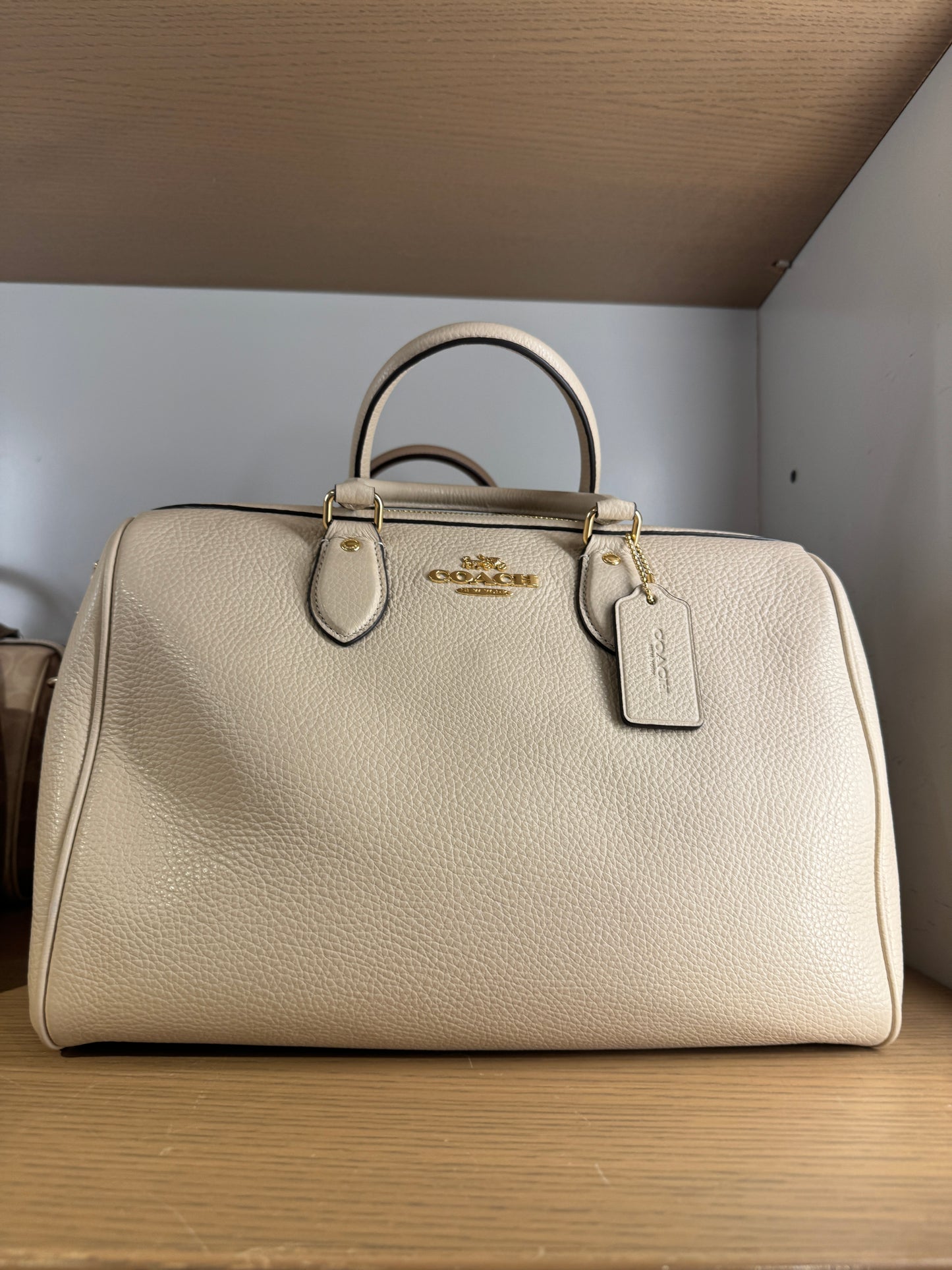 Coach Rowan Large Satchel Bag In Gold Ivory (Pre-Order)