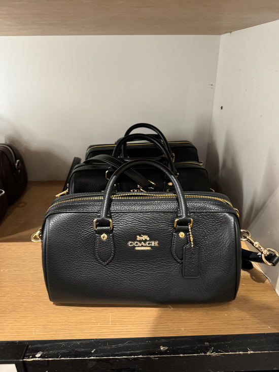 Coach Rowan Long Satchel Bag In Gold Black (Pre-Order)