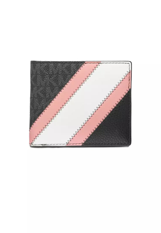 Michael Kors Cooper Billfold Wallet With Stripe Pink Black