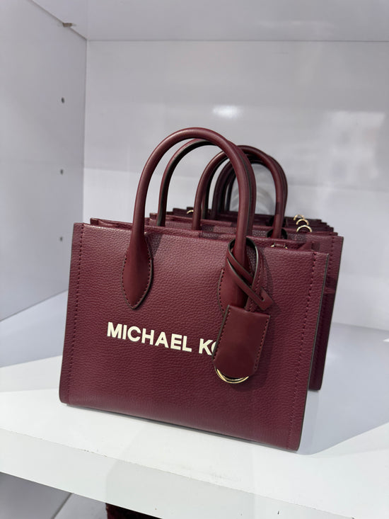 Michael Kors Mirella Small Pebbled Leather Crossbody Bag In Oxblood (SPECIAL RAYA)