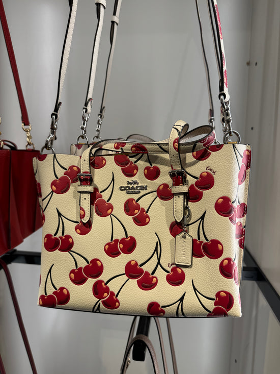 Coach Mollie Tote Bag 25 In Signature Canvas With Cherry Chalk Multi (Pre-Order)