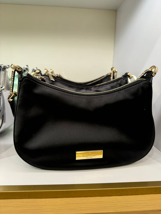 Kate Spade Nina Satin Shoulder Bag In Black (Pre-Order)