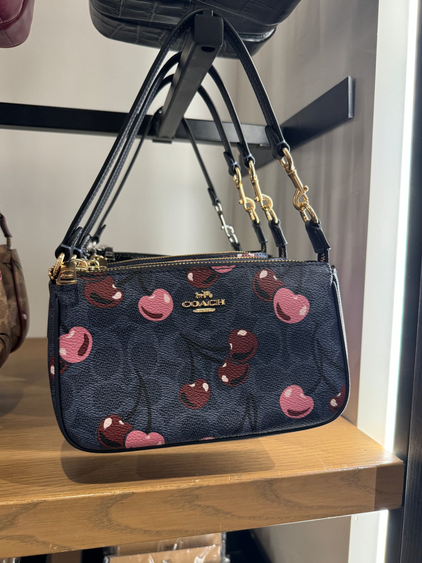 Coach Nolita 19 In Signature Canvas With Cherry Print Denim Multi (Pre-Order)