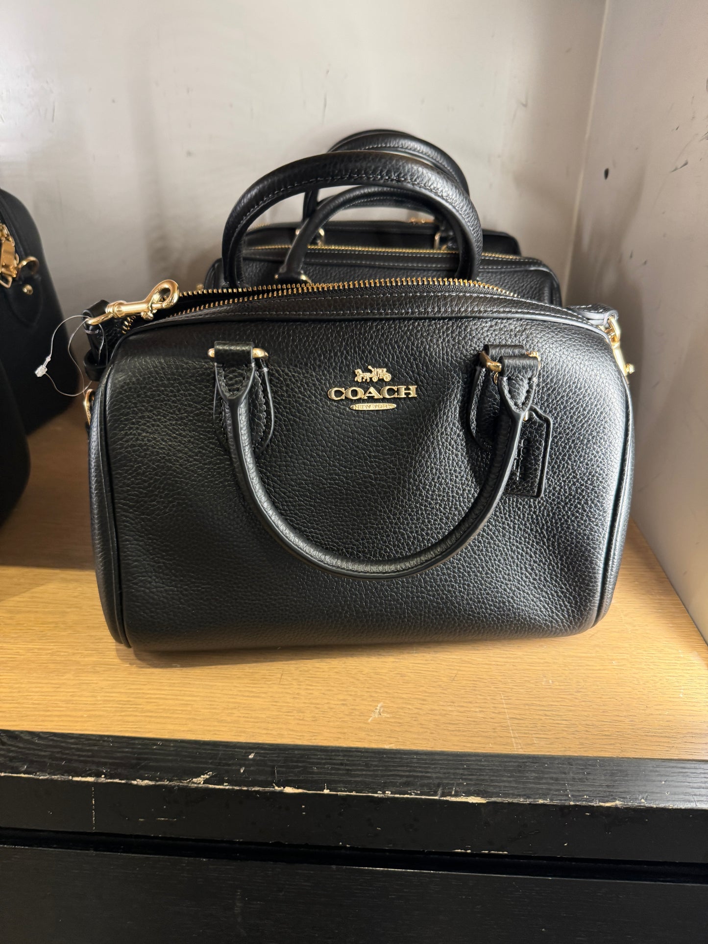 Coach Rowan Satchel In Gold Black (Pre-Order)