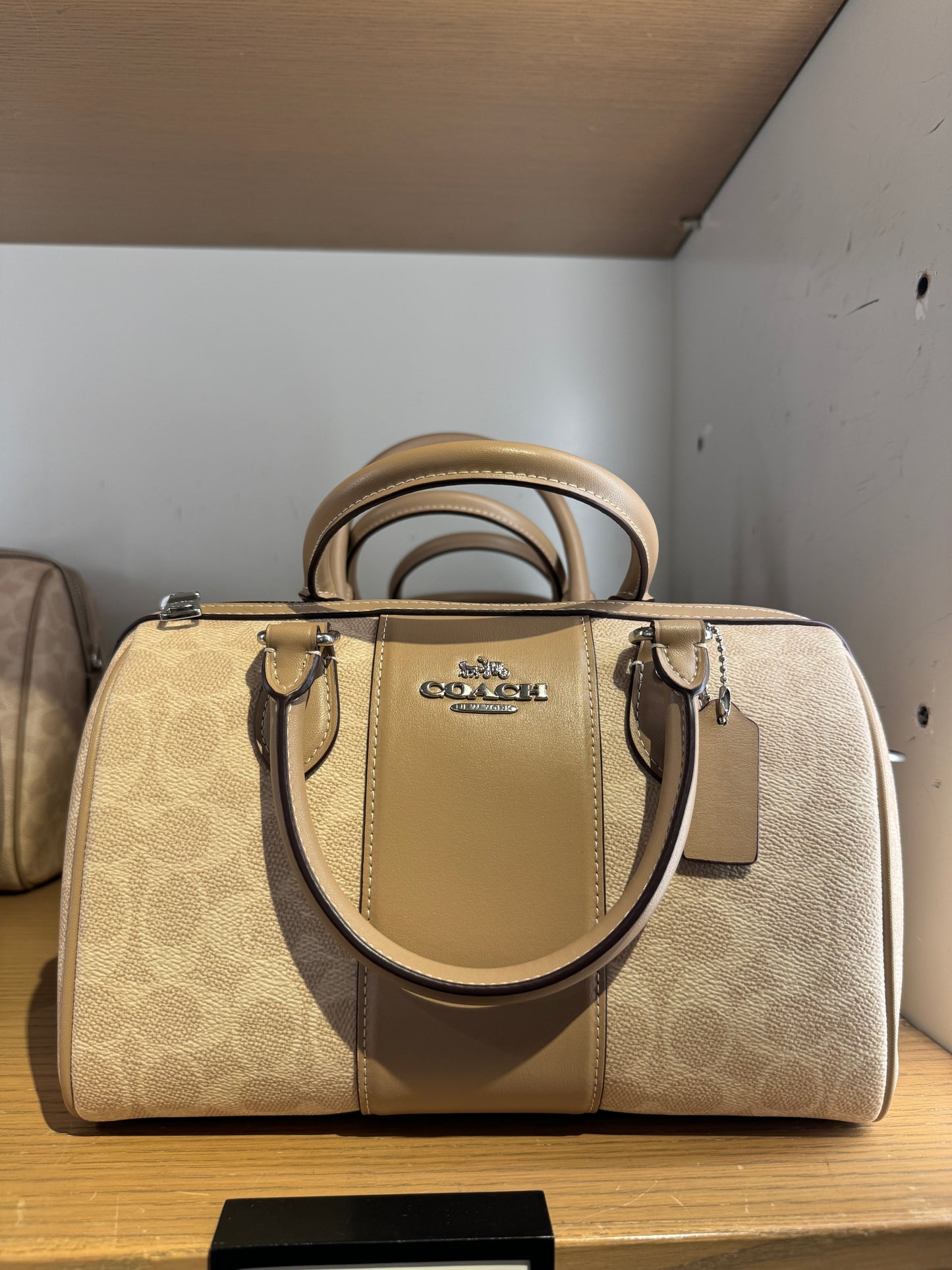 Coach Rowan Satchel Bag In Signature Silver Sand Taupe (Pre-Order)