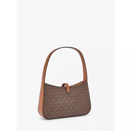 Michael Kors Lyra Small Pochette In Monogram Brown