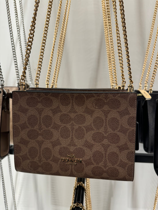 Coach Slim Crossbody In Signature Gold Tan Black (Pre-Order)