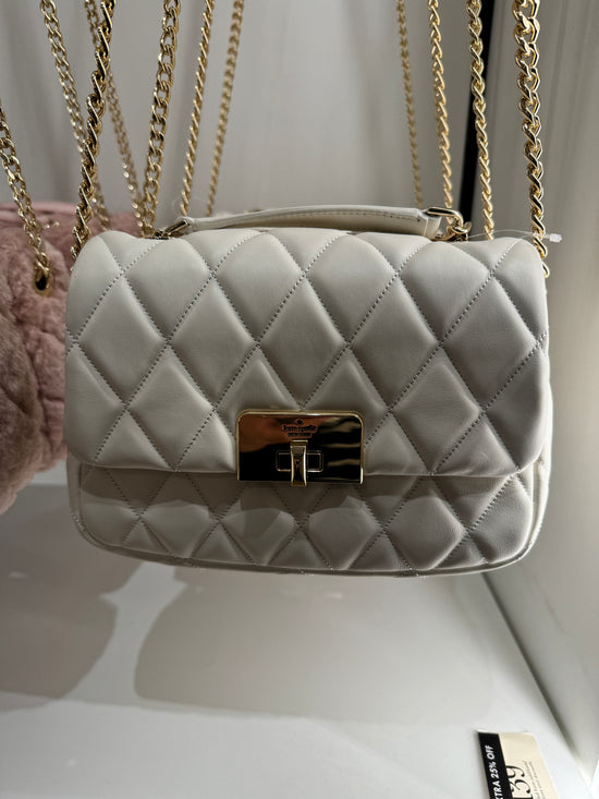 Kate Spade Carey Quilted Small Flap Crossbody In Meringue (Pre-Order)