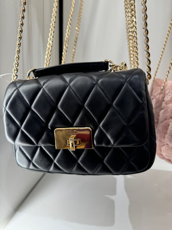 Kate Spade Carey Quilted Small Flap Crossbody In Black (Pre-Order)