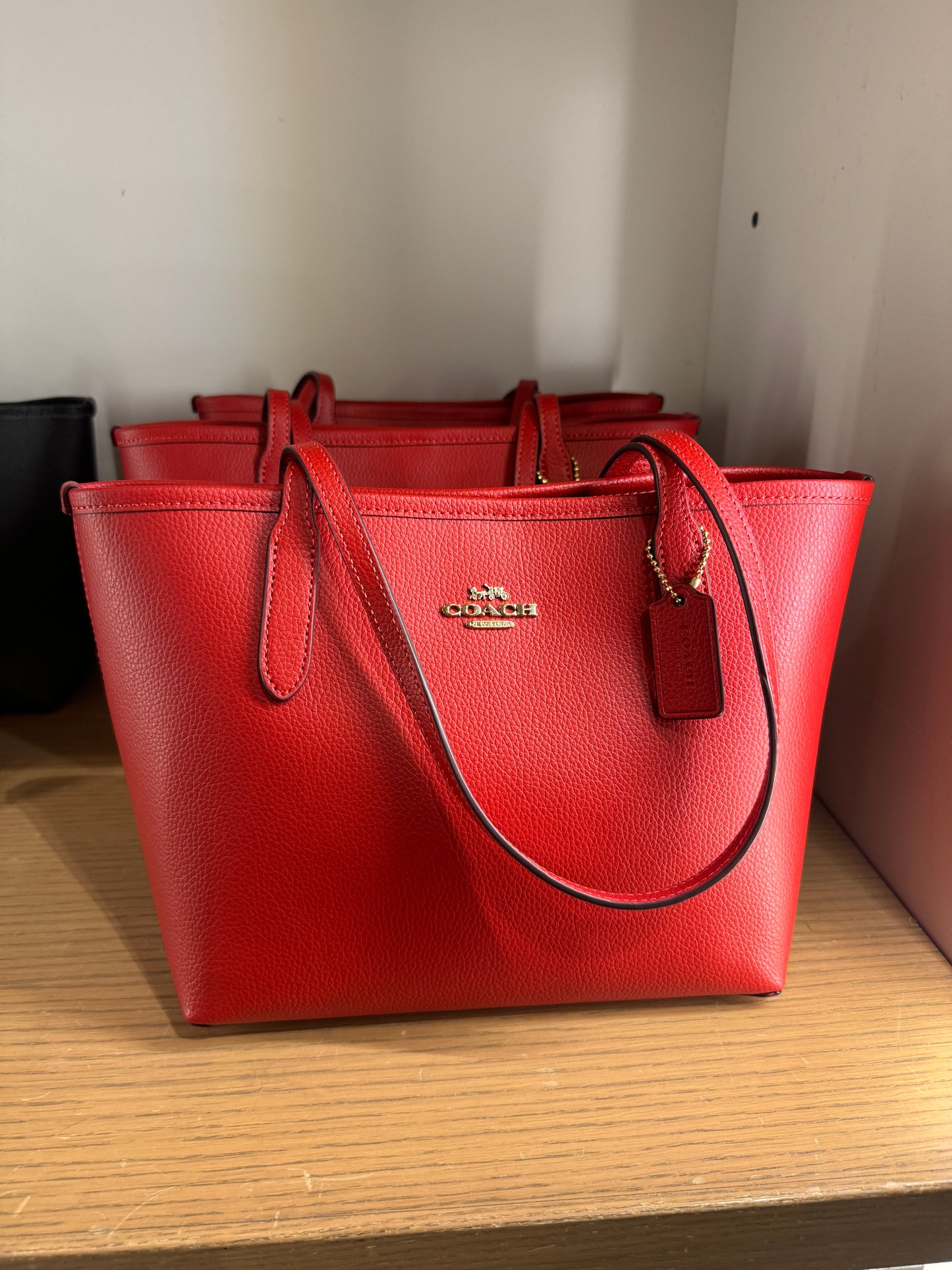 Coach Small City Tote In Gold Bold Red (Pre-Order)