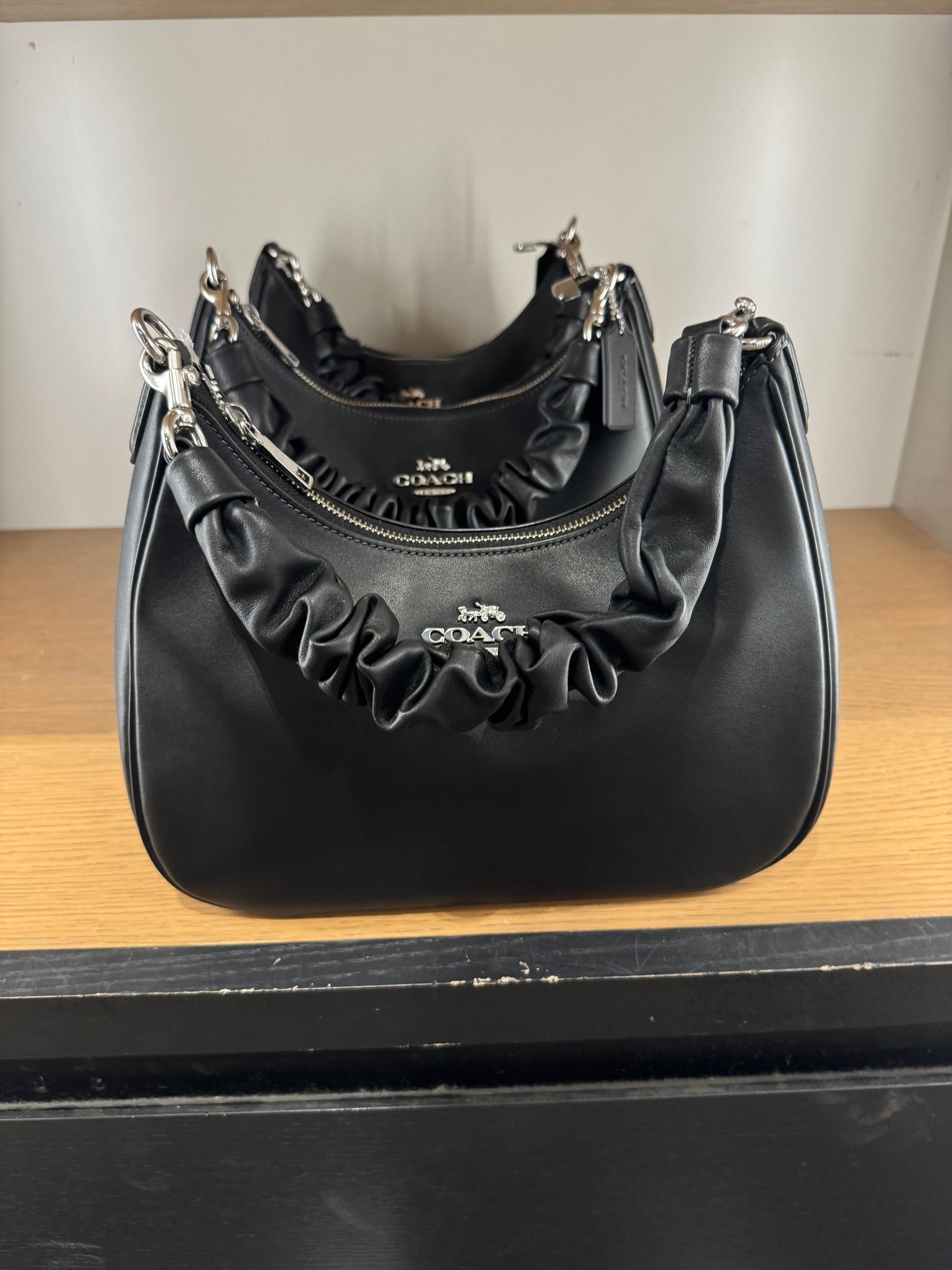 Coach Teri Hobo With Ruching Handle In Black (Pre-Order)