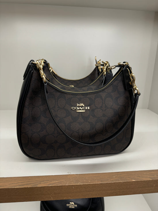 Coach Teri Hobo In Signature Brown Black (Pre-Order)