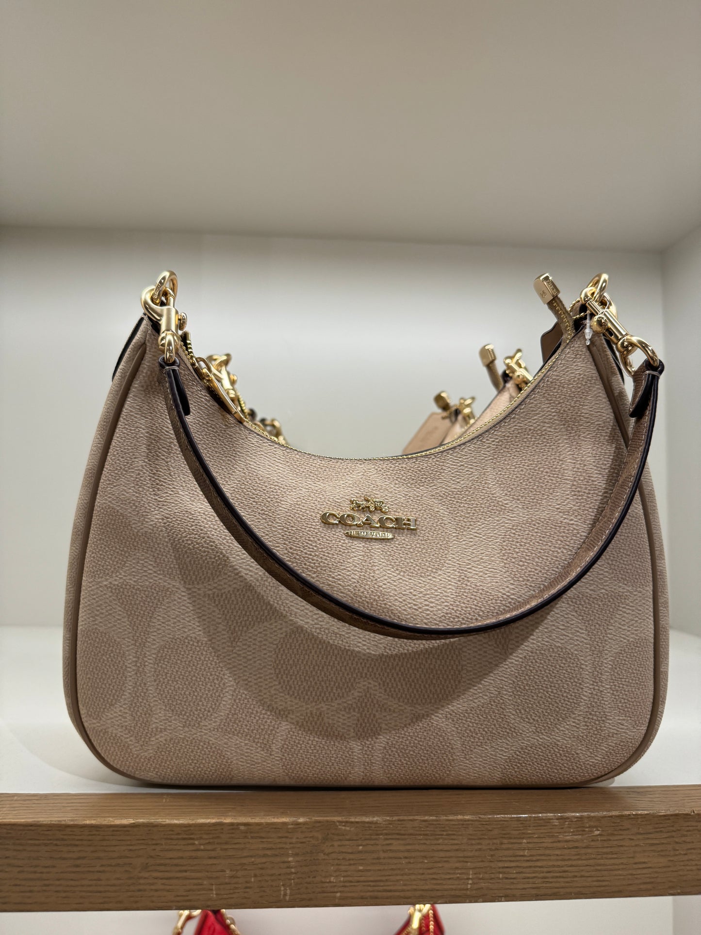 Coach Teri Hobo In Signature Sand Tan (Pre-Order)